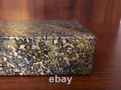 Vintage Italian Hinged Box Fabricated from Ocean Jasper Hard Stone Circa 1970