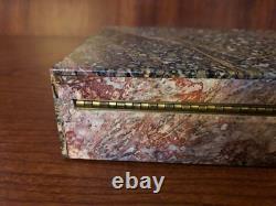 Vintage Italian Hinged Box Fabricated from Ocean Jasper Hard Stone Circa 1970