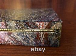 Vintage Italian Hinged Box Fabricated from Ocean Jasper Hard Stone Circa 1970