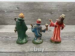 Vintage Italian Nativity Scene with Eleven (11) Figurines, Stable with Music Box