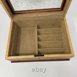 Vintage Italian Osvaldo Agresti Burlwood Watch/Jewelry Box With Crystal Lid