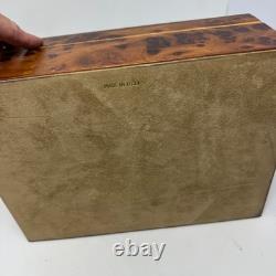 Vintage Italian Osvaldo Agresti Burlwood Watch/Jewelry Box With Crystal Lid