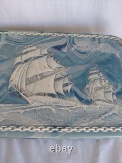 Vintage J W ROBERTS Incolay Stone Jewelry Box 1970's Senators Wife Gifted Ships
