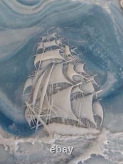 Vintage J W ROBERTS Incolay Stone Jewelry Box 1970's Senators Wife Gifted Ships