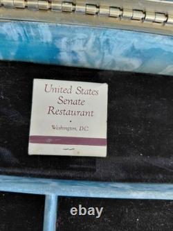 Vintage J W ROBERTS Incolay Stone Jewelry Box 1970's Senators Wife Gifted Ships