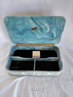 Vintage J W ROBERTS Incolay Stone Jewelry Box 1970's Senators Wife Gifted Ships