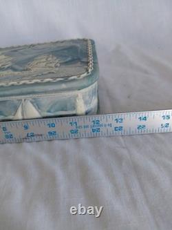 Vintage J W ROBERTS Incolay Stone Jewelry Box 1970's Senators Wife Gifted Ships