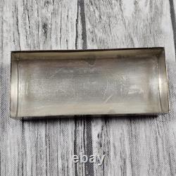 Vintage Japan 970 Silver Enamel Playing Card Trinket Box Bamboo Bird 198g Total