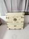 Vintage Japanese Antique White Lacquer Jewelry Box, Huge Gold Painted Birds &