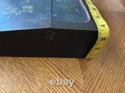 Vintage Japanese Black Lacquer Multi Compartment Sewing Writing Cabinet Box