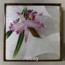 Vintage Japanese Cloisonné Jewelry Box Cattleya orchid Design
