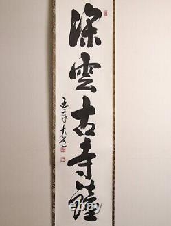 Vintage Japanese Hanging Scroll Calligraphy By Sawadaido WithBox