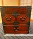 Vintage Japanese Wood Small Tansu Chest Drawer Cabinet Box Metal Fittings