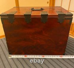 Vintage Japanese Wood Small Tansu Chest Drawer Cabinet Box Metal Fittings