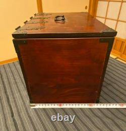 Vintage Japanese Wood Small Tansu Chest Drawer Cabinet Box Metal Fittings