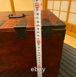 Vintage Japanese Wood Small Tansu Chest Drawer Cabinet Box Metal Fittings
