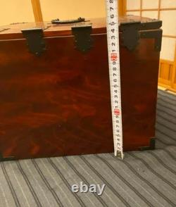 Vintage Japanese Wood Small Tansu Chest Drawer Cabinet Box Metal Fittings