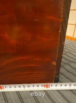 Vintage Japanese Wood Small Tansu Chest Drawer Cabinet Box Metal Fittings