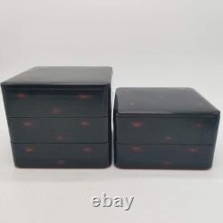 Vintage Japanese Yazaki Lacquered Wooden Bento Boxes 5 Tier