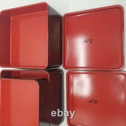 Vintage Japanese Yazaki Lacquered Wooden Bento Boxes 5 Tier