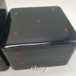 Vintage Japanese Yazaki Lacquered Wooden Bento Boxes 5 Tier
