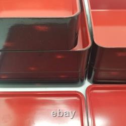 Vintage Japanese Yazaki Lacquered Wooden Bento Boxes 5 Tier