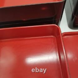 Vintage Japanese Yazaki Lacquered Wooden Bento Boxes 5 Tier