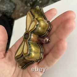 Vintage Jay Strongwater BUTTERFLY DOUBLE OPENING WING TRINKET BOX SWAROVSKI Box