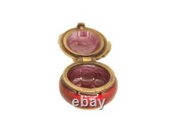 Vintage Jay Strongwater red bird crystal bird trinket box