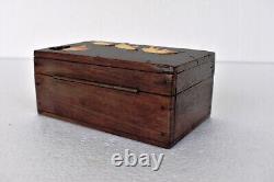 Vintage Jewelry Box Wooden With Inlay Work Christmas Gift Elephants With Palm