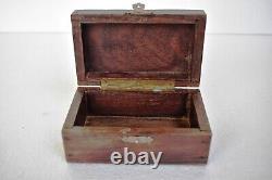 Vintage Jewelry Box Wooden With Inlay Work Christmas Gift Elephants With Palm