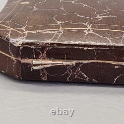 Vintage Jewelry Display Box Brown Leather Velvet Satin Lined St Louis Antique 4