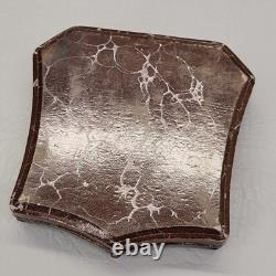 Vintage Jewelry Display Box Brown Leather Velvet Satin Lined St Louis Antique 4