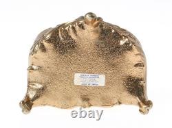 Vintage Jewelry Trinket Box Ornate Floral Gold Tone Oval Vintage 1962 Japan