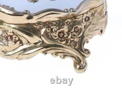 Vintage Jewelry Trinket Box Ornate Floral Gold Tone Oval Vintage 1962 Japan