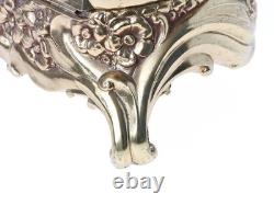 Vintage Jewelry Trinket Box Ornate Floral Gold Tone Oval Vintage 1962 Japan