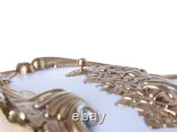 Vintage Jewelry Trinket Box Ornate Floral Gold Tone Oval Vintage 1962 Japan