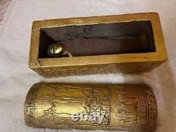 Vintage Jewlery box with Egyptian Gods From Ancient Egypt with pharaonic mummy