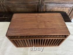 Vintage Kalmar Designs 20 Slot CD Teak Wood Box MCM Storage Eject Buttons Work