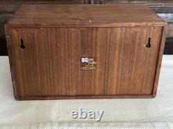 Vintage Kalmar Designs 20 Slot CD Teak Wood Box MCM Storage Eject Buttons Work
