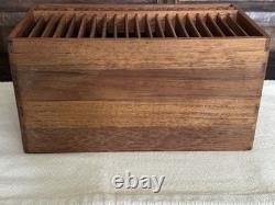 Vintage Kalmar Designs 20 Slot CD Teak Wood Box MCM Storage Eject Buttons Work