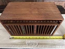 Vintage Kalmar Designs 20 Slot CD Teak Wood Box MCM Storage Eject Buttons Work