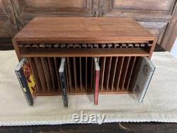 Vintage Kalmar Designs 20 Slot CD Teak Wood Box MCM Storage Eject Buttons Work