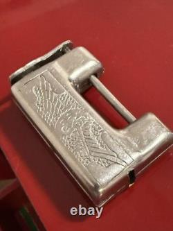 Vintage Korean Najeonchilgi Mother of Pearl Red Lacquer Jewelry Box Cabinet Lock