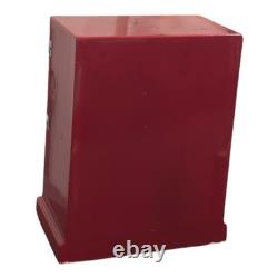 Vintage Korean Najeonchilgi Mother of Pearl Red Lacquer Jewelry Box Cabinet Lock