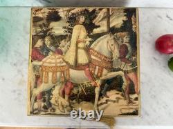 Vintage LARGE Gold FLORENTINE ITALIAN Wood Jewelry BOX Procession of the Magi