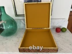 Vintage LARGE Gold FLORENTINE ITALIAN Wood Jewelry BOX Procession of the Magi