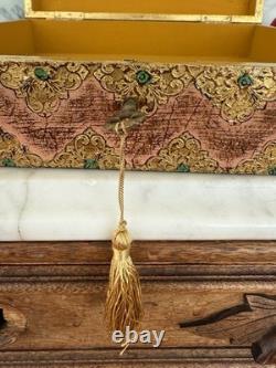 Vintage LARGE Gold FLORENTINE ITALIAN Wood Jewelry BOX Procession of the Magi