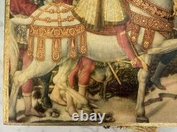 Vintage LARGE Gold FLORENTINE ITALIAN Wood Jewelry BOX Procession of the Magi