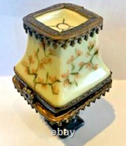 Vintage Lamp with Bulb Inside Trinket Box Limoges French Porcelain Peint Main